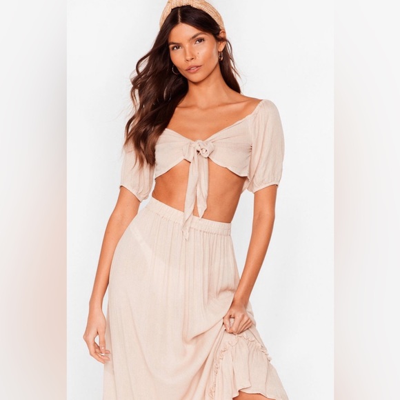 Coord Set Summer Nights Tie Crop Top & Maxi Skirt from Nasty Gal - Picture 3 of 12